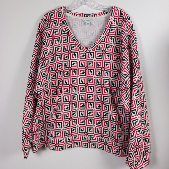 Liz Claiborne XXL womens Pullover Black Red Logo NWT - Picture 1 of 15